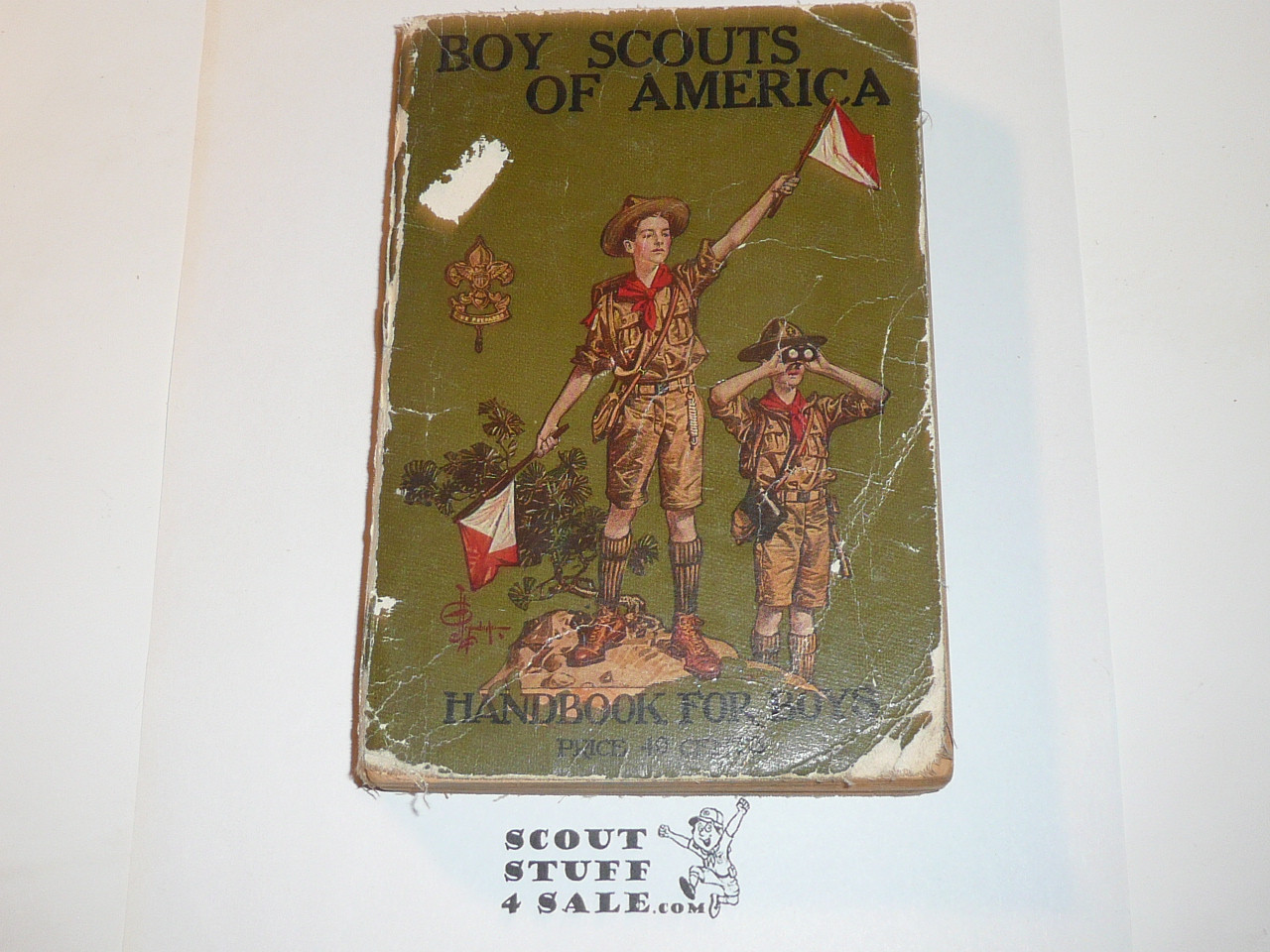 1926 Boy Scout Handbook, Second Edition, Thirty-fourth Printing, spine and cover wear but the binding is solid #4