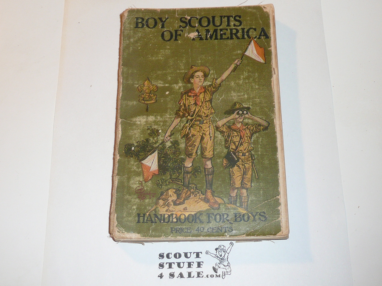1927 Boy Scout Handbook, Second Edition, Thirty-seventh Printing, wear to cover and spine