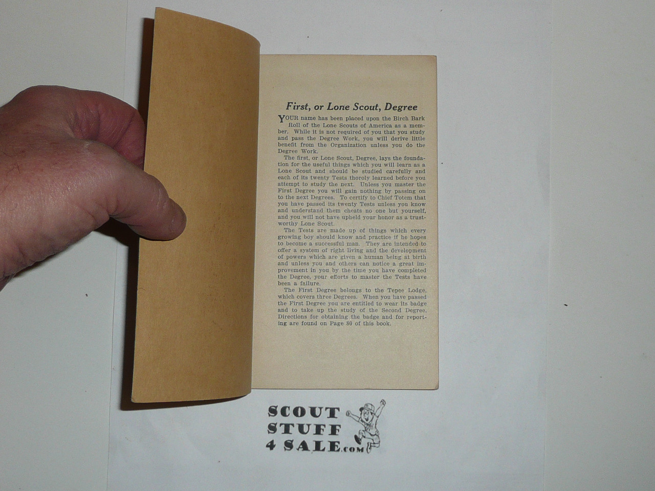 Lone Scout First Degree Book, 1920's pre BSA merger, shows wear
