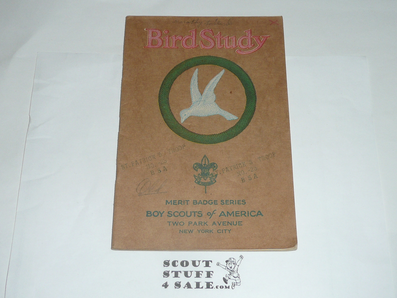 Bird Study Merit Badge Pamphlet, Type 3, Tan Cover, 2-36 Printing