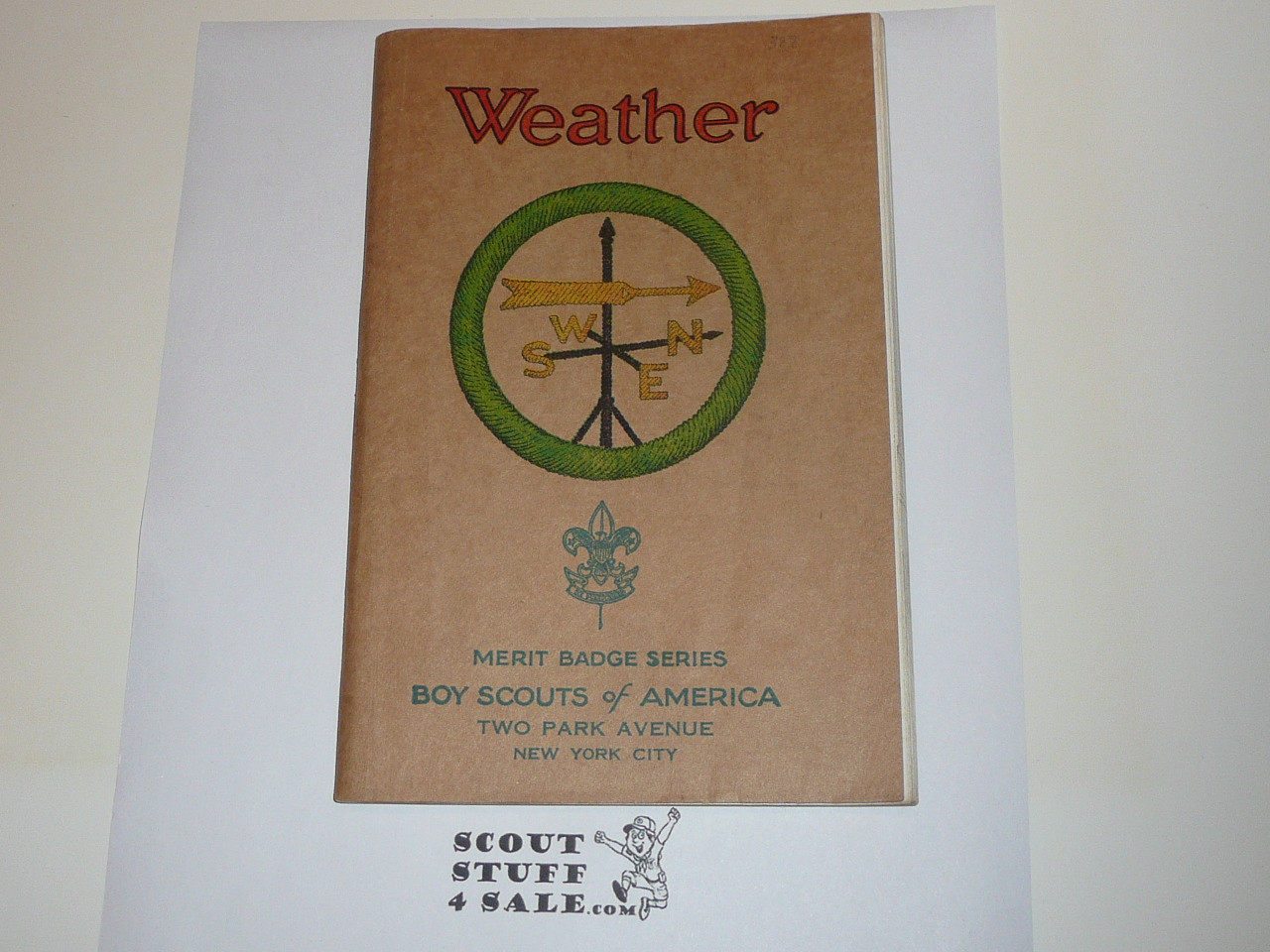 Weather Merit Badge Pamphlet, Type 3, Tan Cover, 2-36 Printing