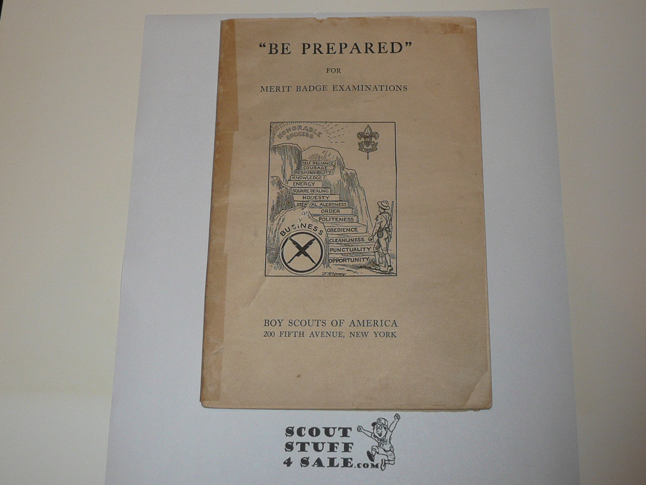 Business Merit Badge Pamphlet, Type 1, White Cover, 1920 Printing, spine taped
