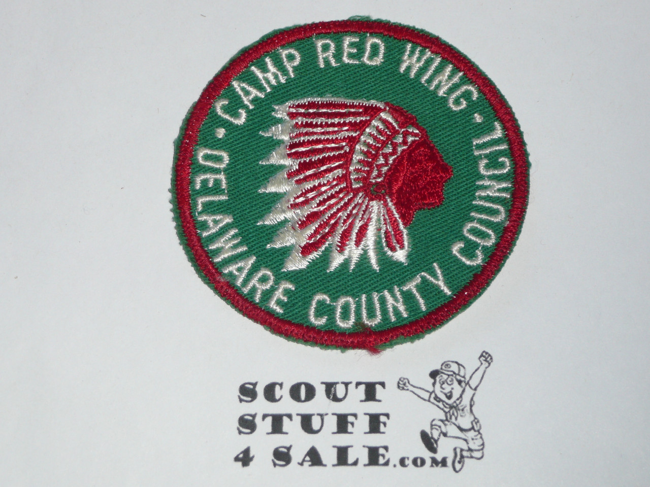 Camp Red Wing Patch, 1950's, Delaware County Council, c/e twill