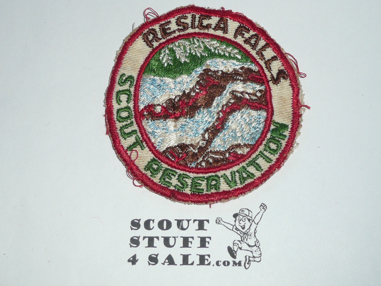 Resica Falls Scout Reservation c/e twill Camp Patch, used