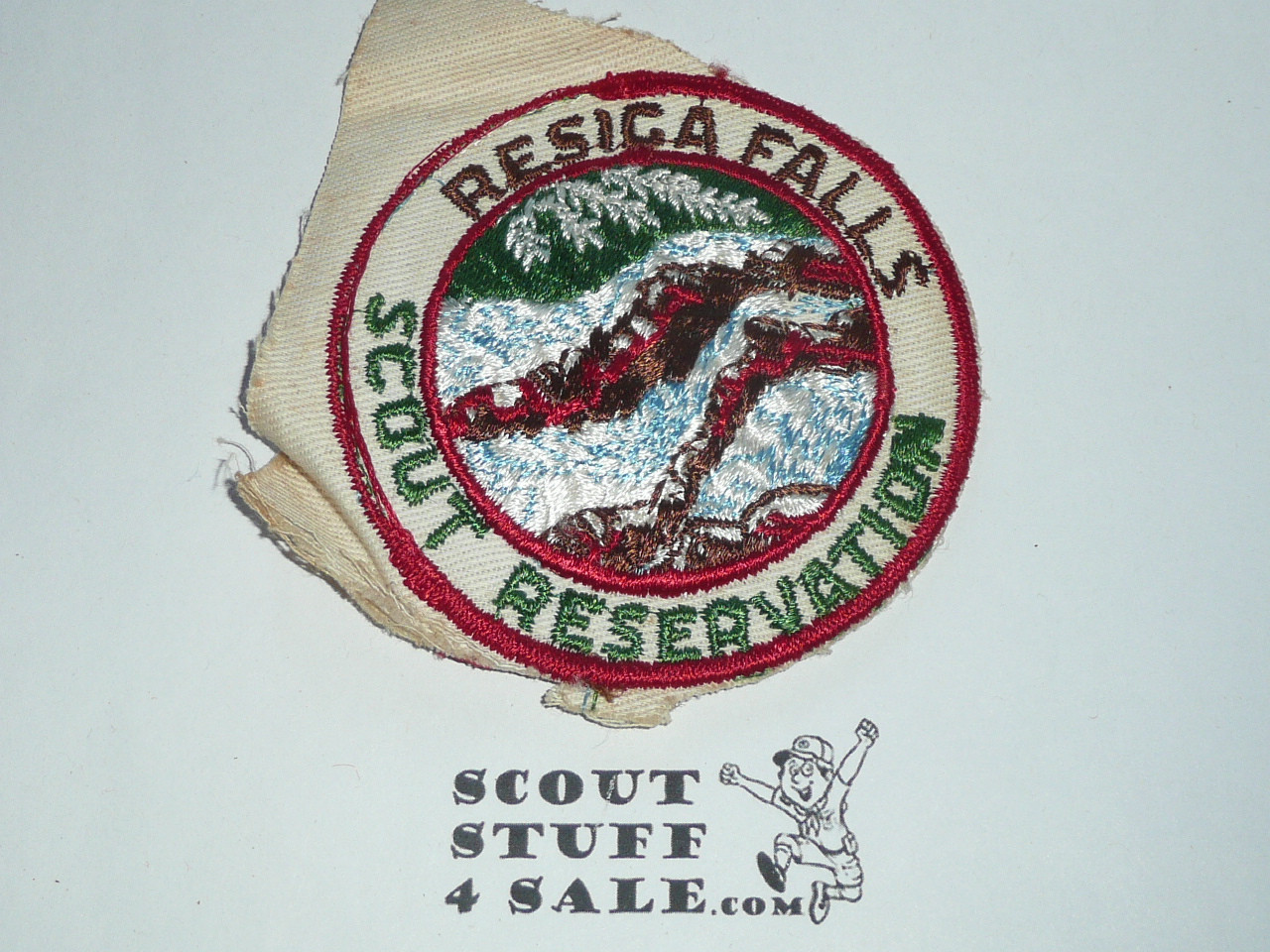 Resica Falls Scout Reservation c/e twill Camp Patch, manufacturer's reject