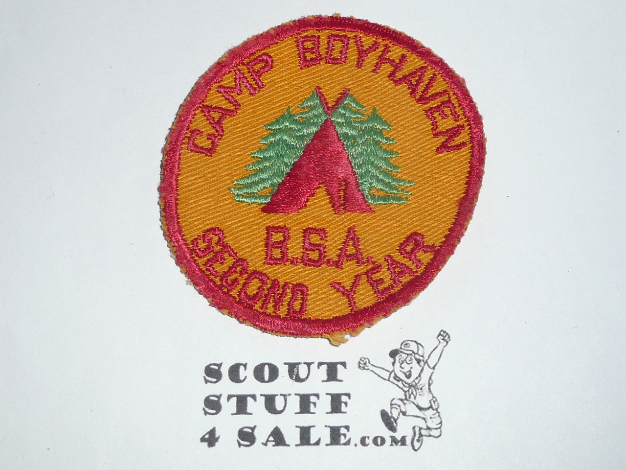 Camp Boyhaven Second Year Patch, Schenectady County Council, c/e twill, lite wear
