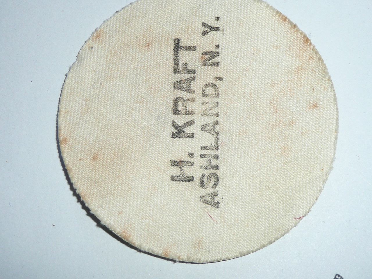 Camp Double Lake flocked on canvas Patch, Sam Houston Area Council, 1949