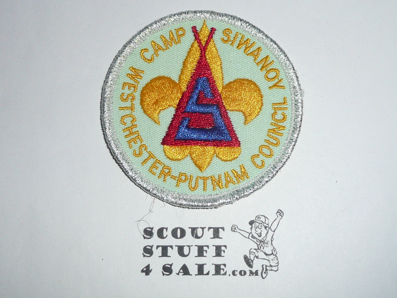 Camp Siwanoy Patch, Westchester-Putnam Council, silver mylar r/e bdr