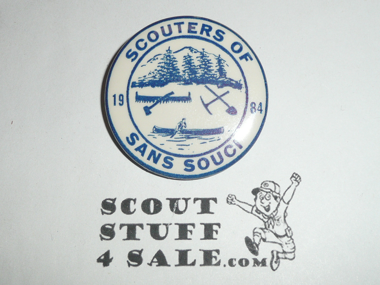 Scouters of Camp San Souci Pinback Button, Sir William Johnson Council, 1984