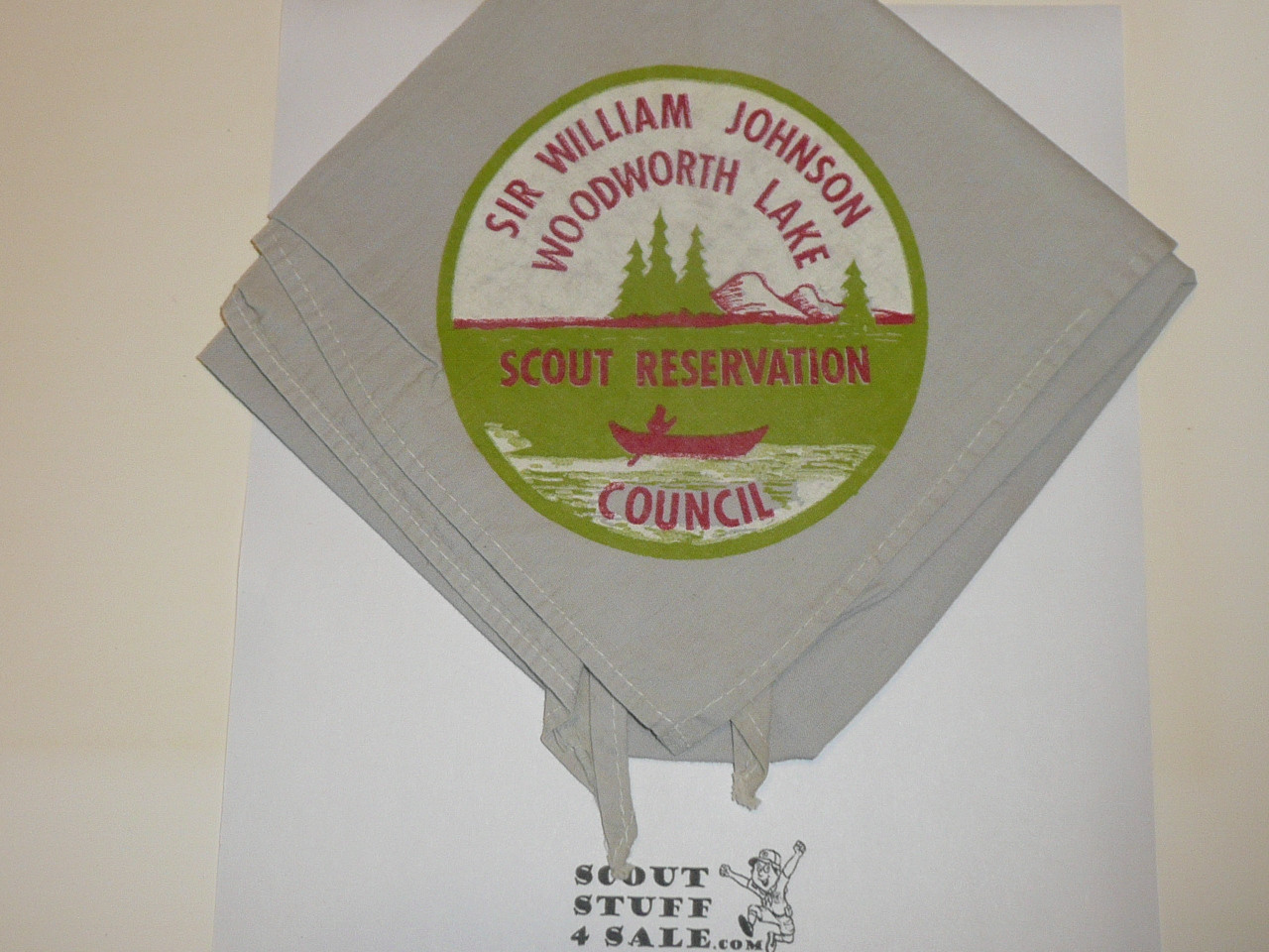 Woodworth Lake Scout Reservation Neckerchief, Sir William Johnson Council, 1961, used