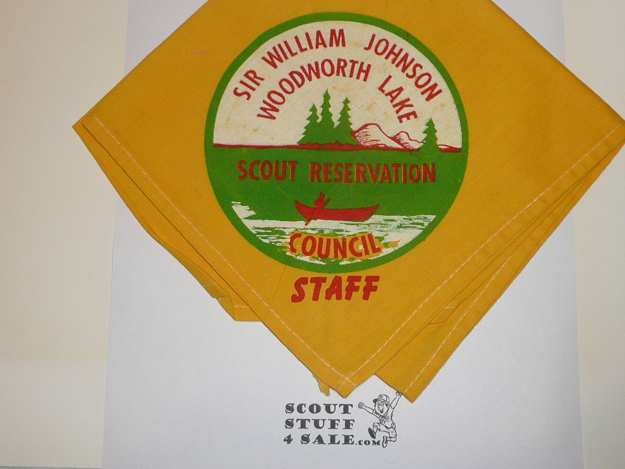 Woodworth Lake Scout Reservation STAFF Neckerchief, Sir William Johnson Council, 1962