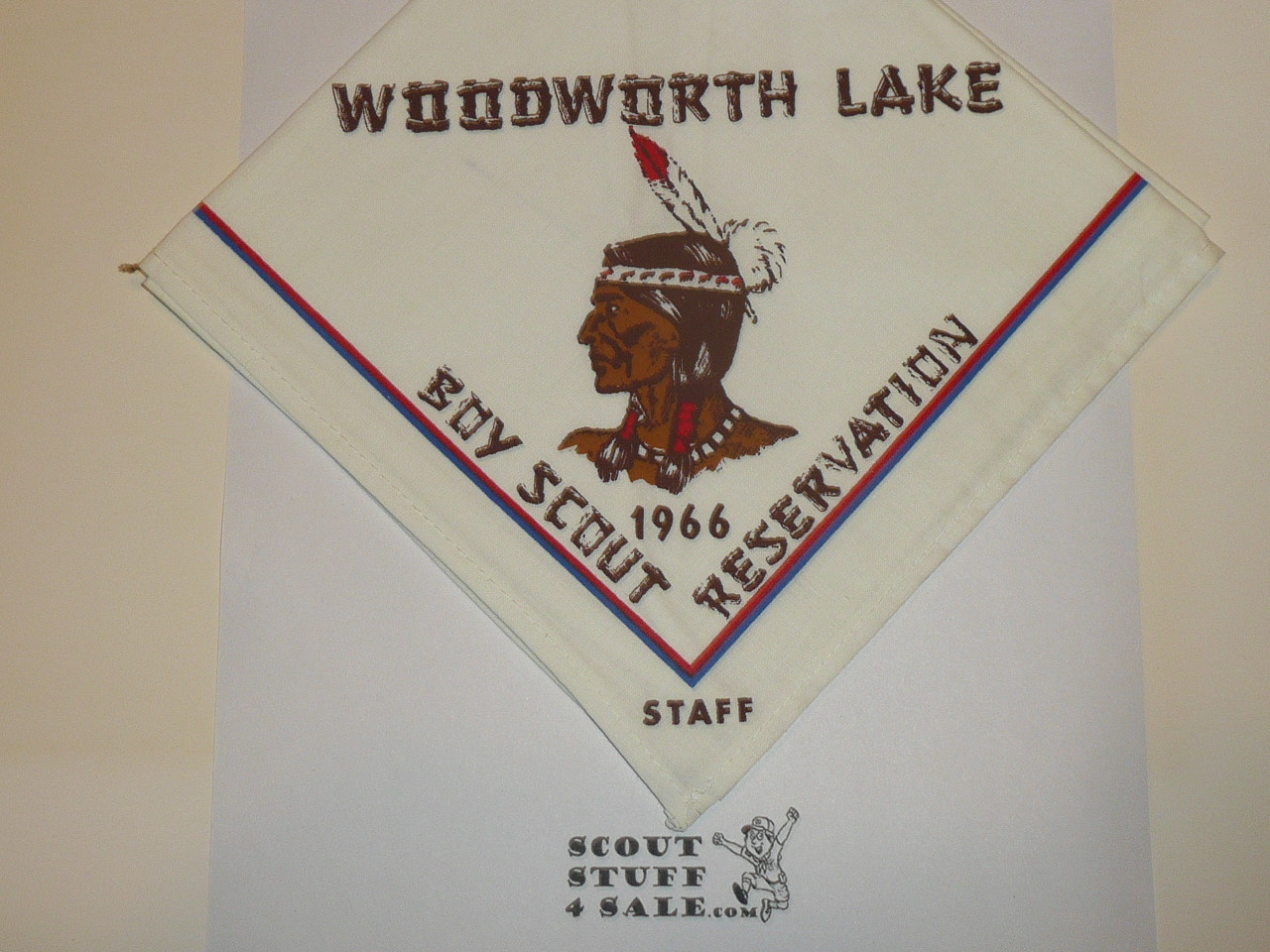 Woodworth Lake Scout Reservation STAFF Neckerchief, Sir William Johnson Council, 1966