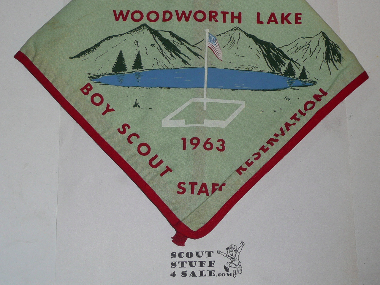 Woodworth Lake Scout Reservation STAFF Neckerchief, Sir William Johnson Council, 1963