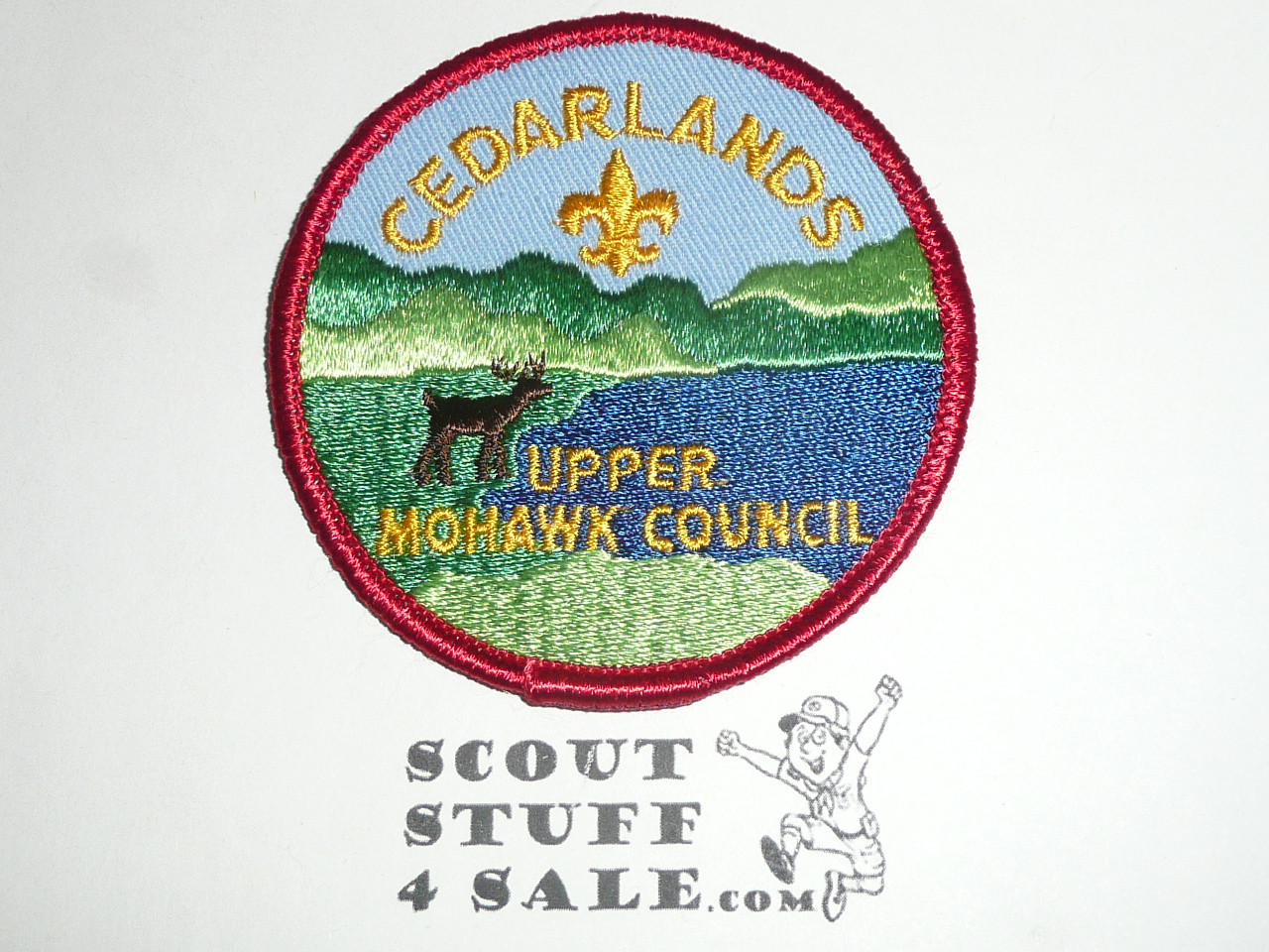 Cedarlands Scout Reservation Patch, Upper Mohawk Council, red r/e bdr