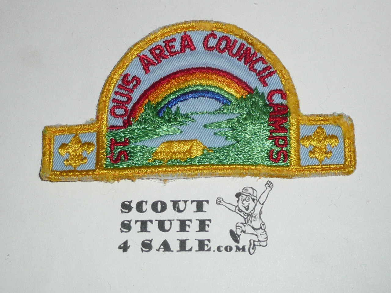 St. Louis Council Camps HAT Patch, lt blue twill, Sewn