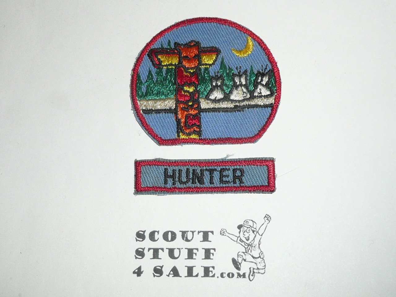 Tribe of Chawanakee Hunter Patch from the 1950's, shown with Council camping patch but ONLY the Segment is included