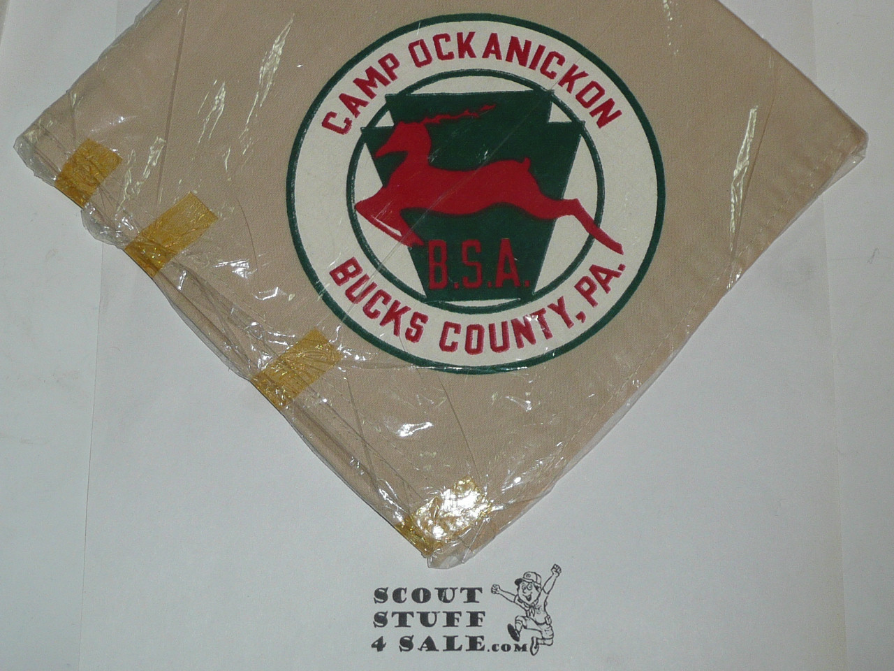 Camp Ockanickon Neckerchief, Bucks County Council, tan #2