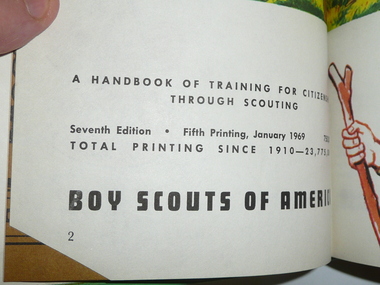 1969 Boy Scout Handbook, Seventh Edition, Fifth Printing, Hardbound Printing, MINT condition, Don Lupo Cover