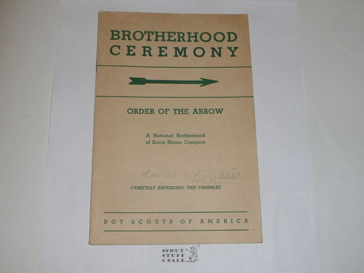 Brotherhood Ceremony Manual, Order of the Arrow, 1960, 12-60 Printing