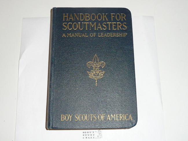 1922 Handbook For Scoutmasters, Second Edition, Third Printing, Lite use, black cover