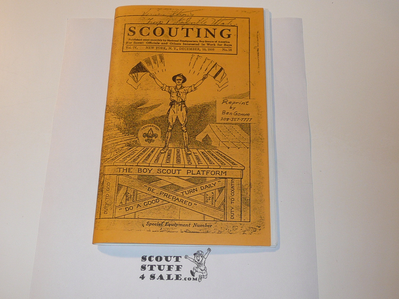 1916, Boy Scout Equipment Catalog, Scouting Magazine December 15th, REPRINT