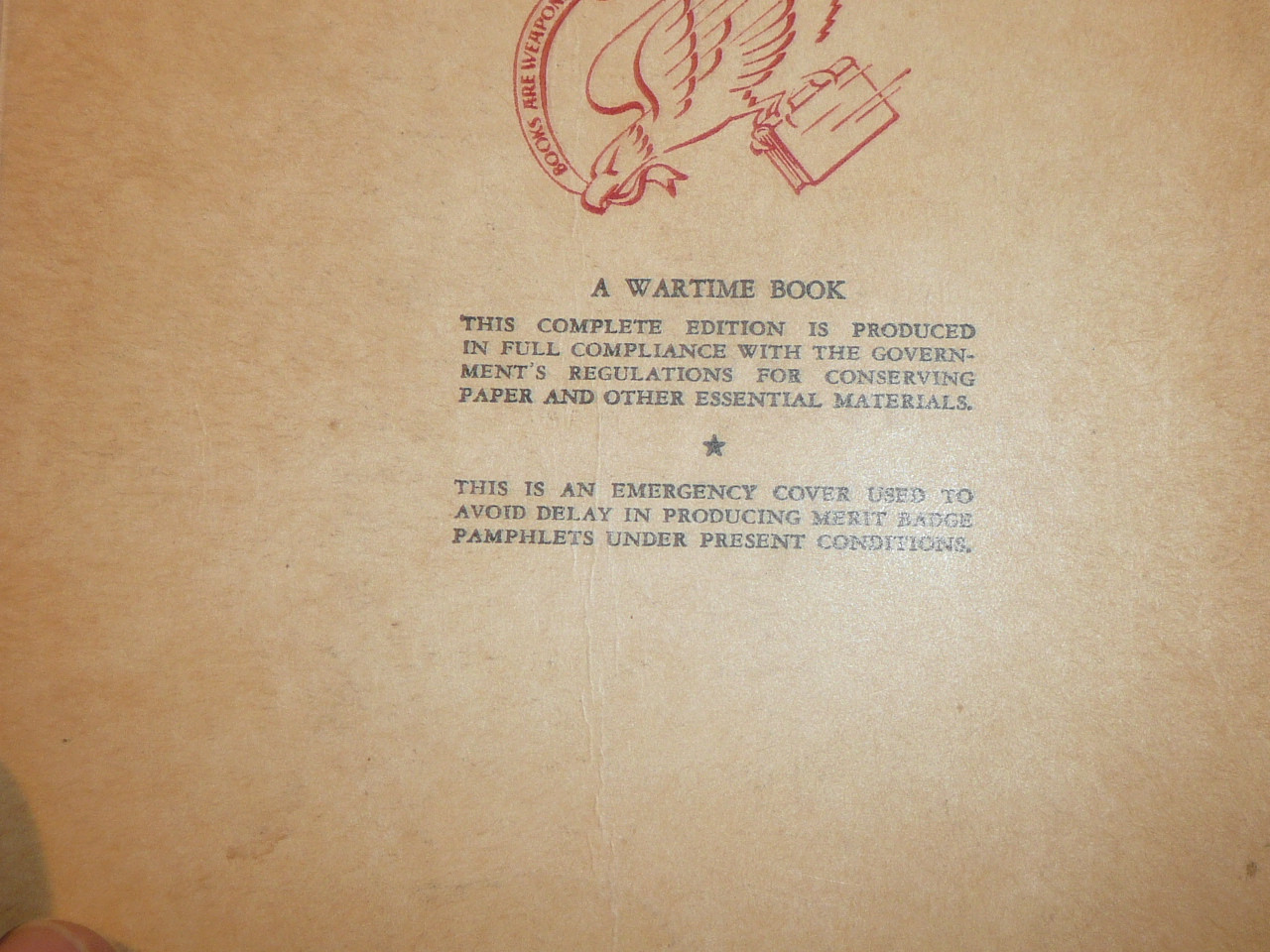 Athletics Merit Badge Pamphlet, Type 5, Red/Wht Cover, Wartime Book, 3-44 Printing