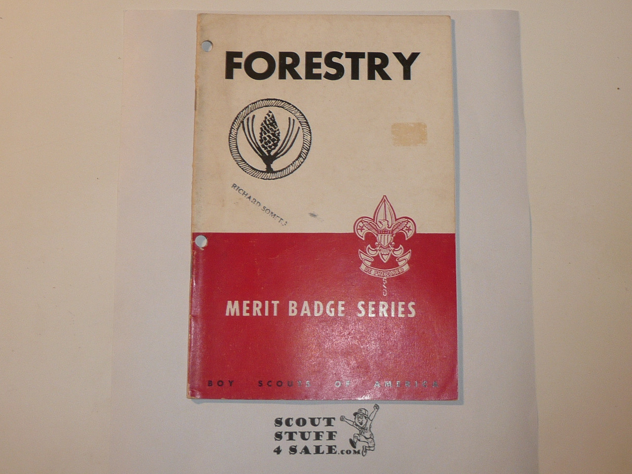 Forestry Merit Badge Pamphlet, Type 5, Red/Wht Cover, 10-51 Printing