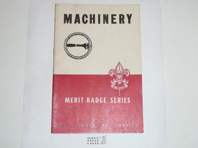 Machinery Merit Badge Pamphlet, Type 5, Red/Wht Cover, 2-49 Printing