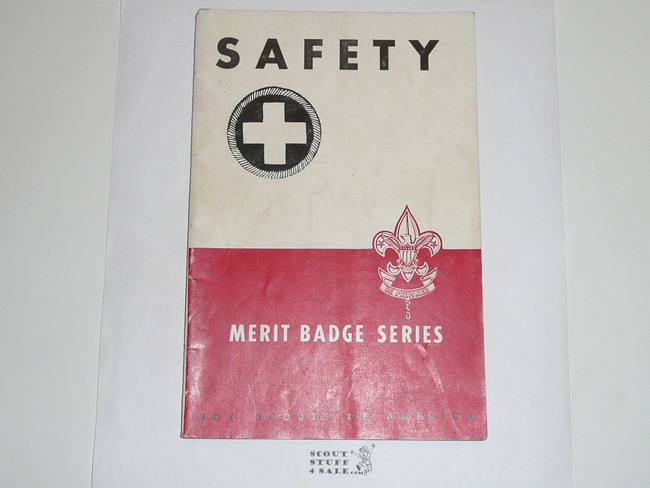 Safety Merit Badge Pamphlet, Type 5, Red/Wht Cover, 11-50 Printing