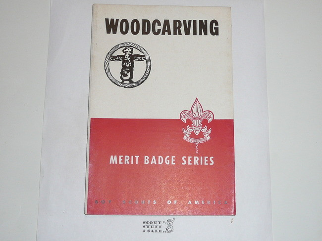Wood Carving  Merit Badge Pamphlet, Type 5, Red/Wht Cover, 9-48 Printing
