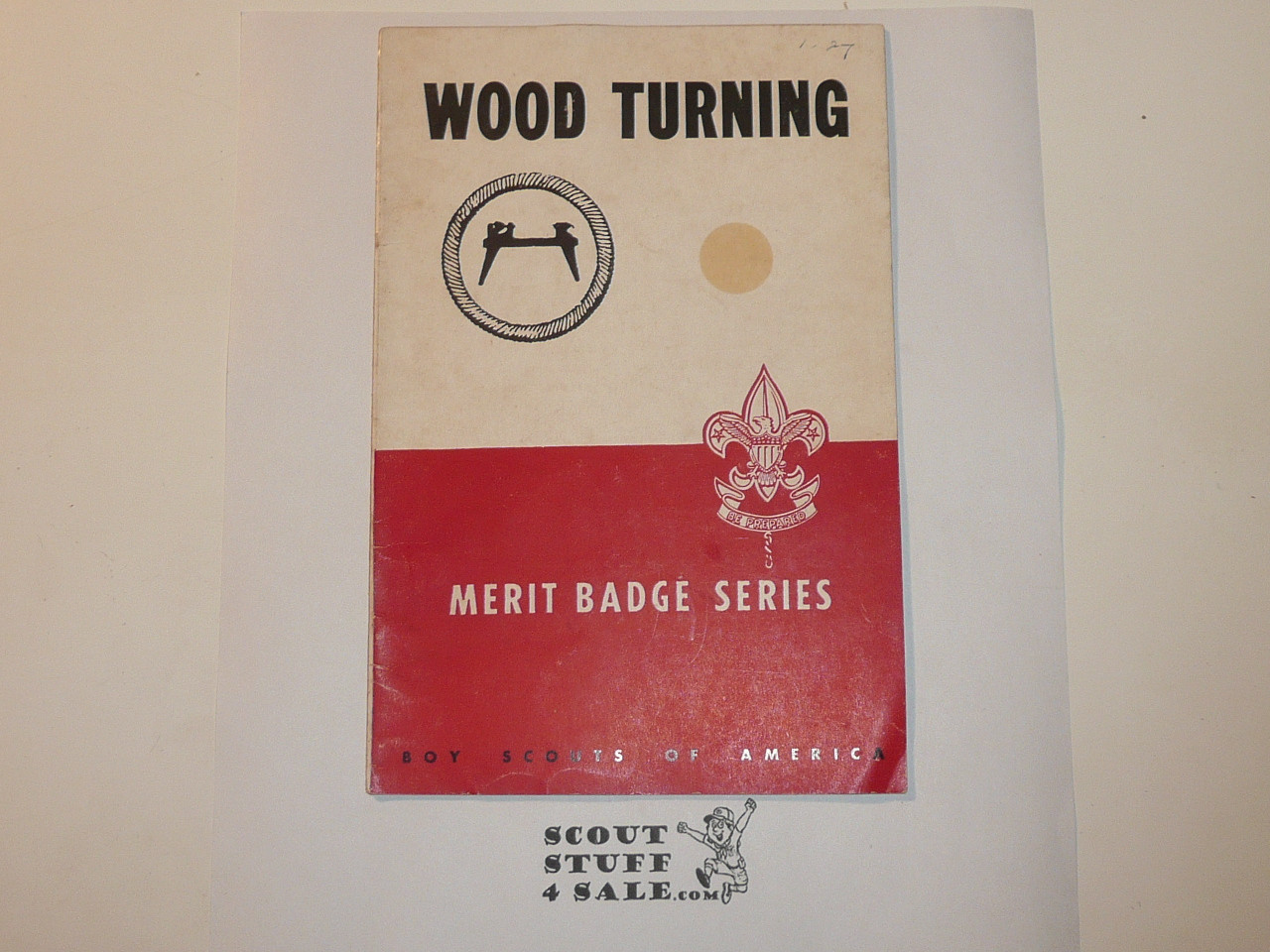 Wood Turning Merit Badge Pamphlet, Type 5, Red/Wht Cover, 2-46 Printing