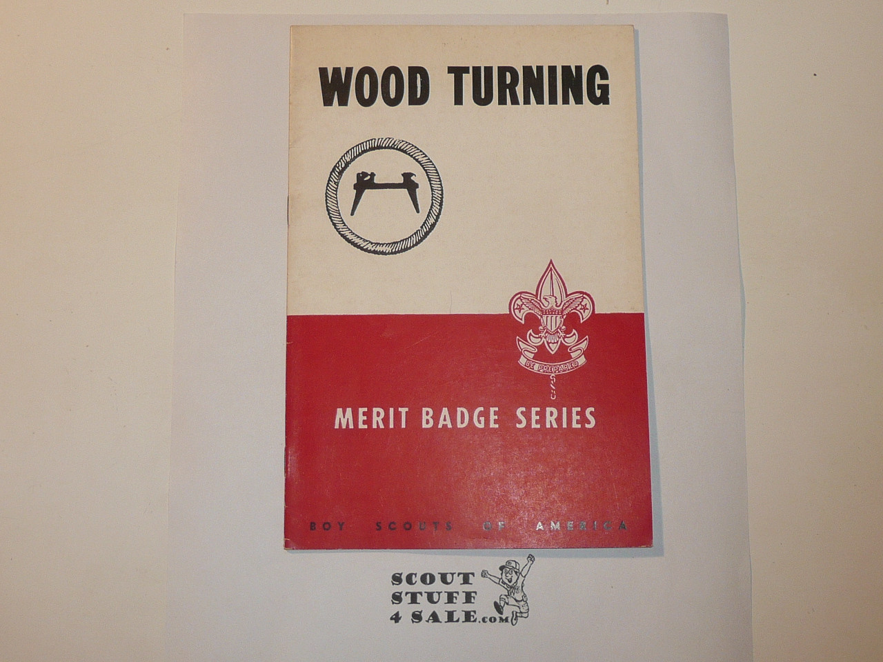 Wood Turning Merit Badge Pamphlet, Type 5, Red/Wht Cover, 4-47 Printing