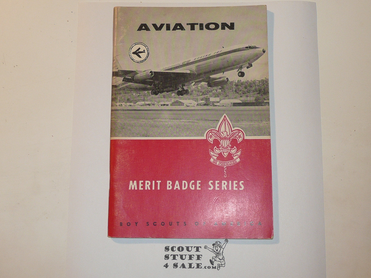 Aviation Merit Badge Pamphlet, Type 6, Picture Top Red Bottom Cover, 4-65 Printing