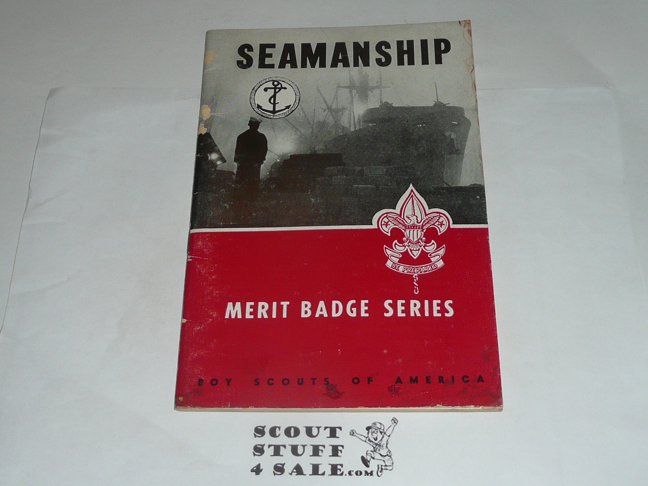 Seamanship Merit Badge Pamphlet, Type 6, Picture Top Red Bottom Cover, 2-61 Printing