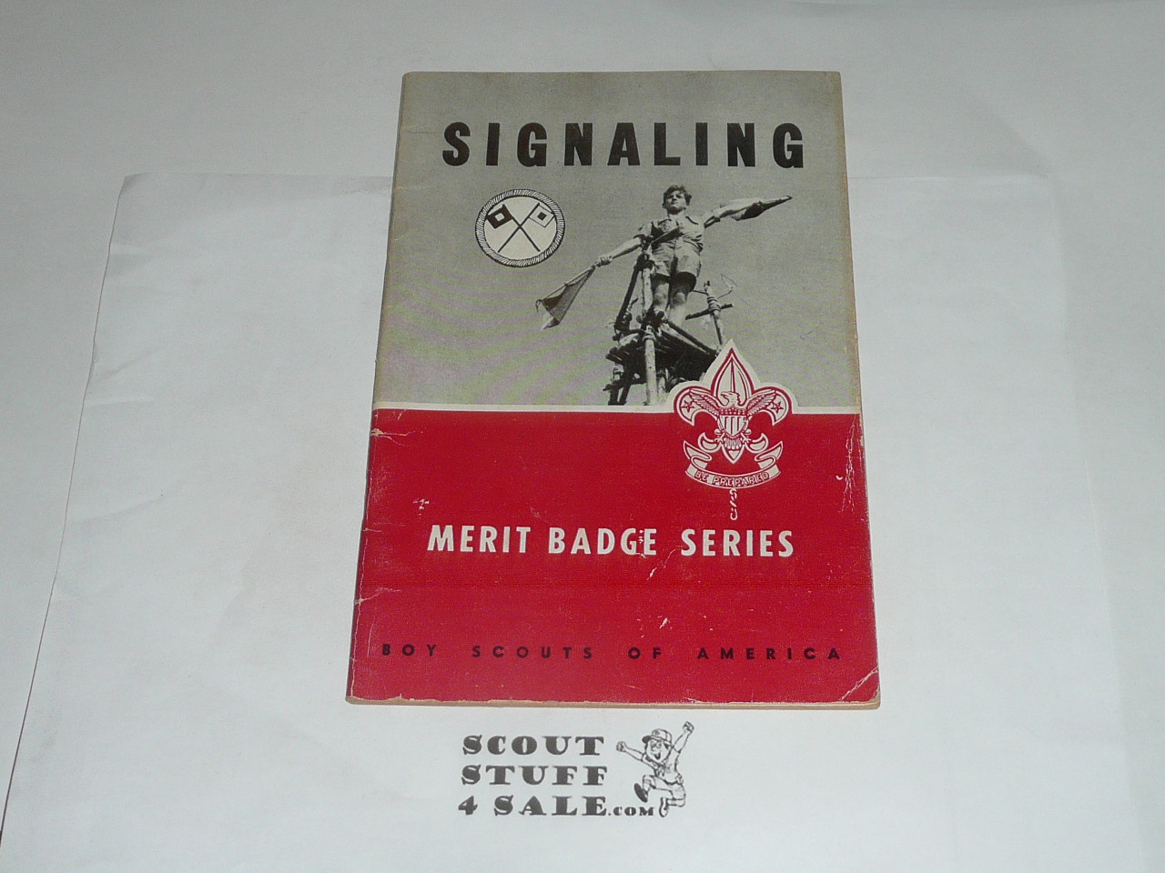 Signaling Merit Badge Pamphlet, Type 6, Picture Top Red Bottom Cover, 1-60 Printing