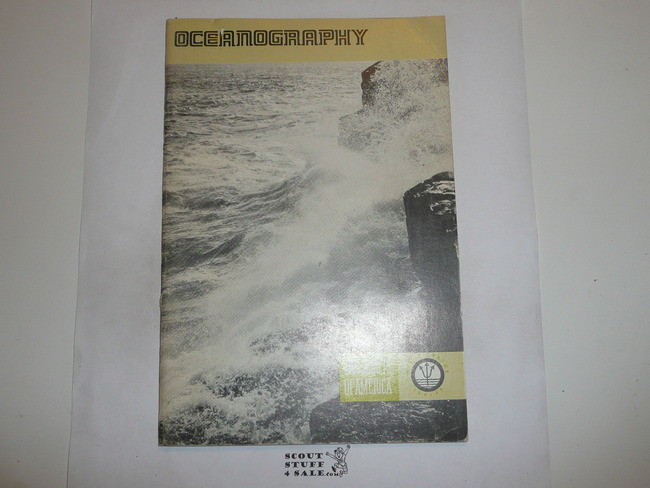 Oceanography Merit Badge Pamphlet, Type 8, Green Band Cover, 9-74 Printing