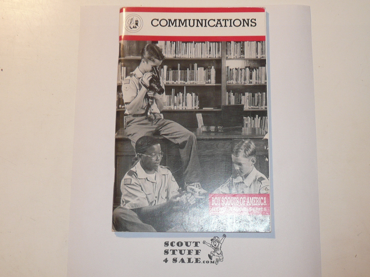 Communications Merit Badge Pamphlet, Type 9, Red Band Cover, 2-92 Printing