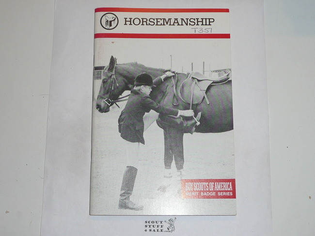 Horsemanship Merit Badge Pamphlet, Type 9, Red Band Cover, 12-89 Printing