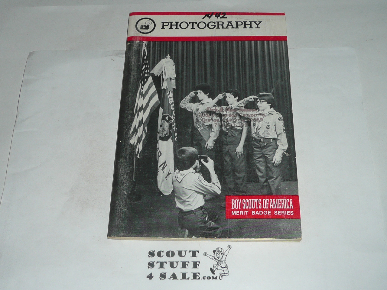 Photography Merit Badge Pamphlet, Type 9, Red Band Cover, 8-89 Printing