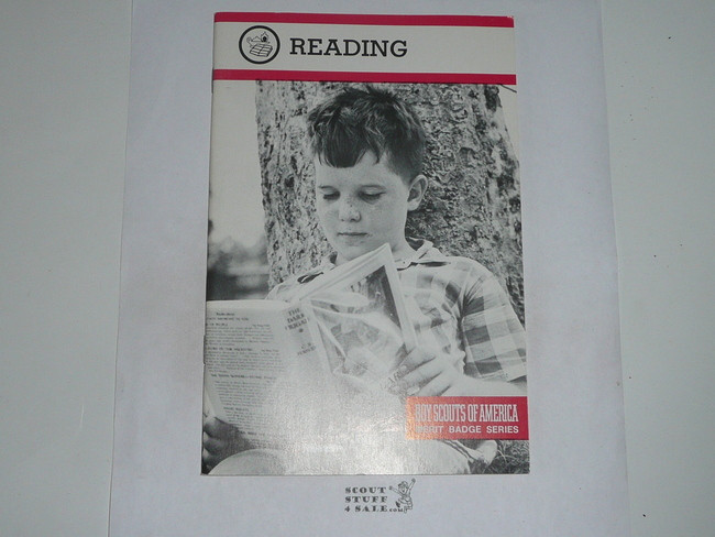 Reading Merit Badge Pamphlet, Type 9, Red Band Cover, 11-82 Printing