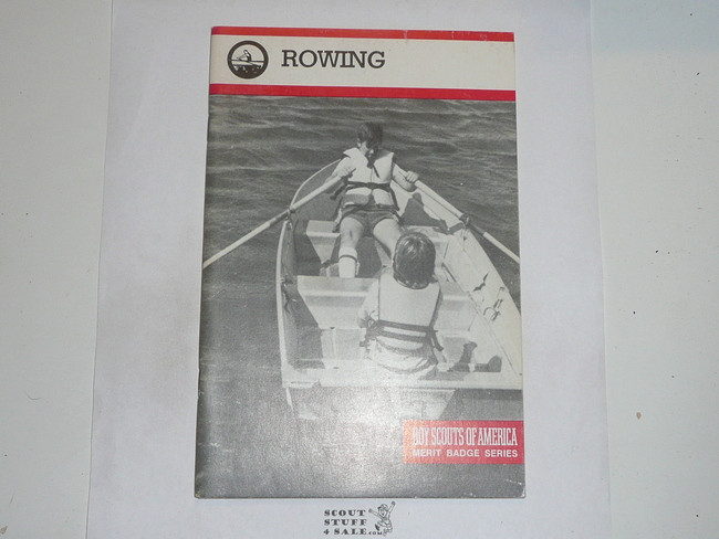 Rowing Merit Badge Pamphlet, Type 9, Red Band Cover, 4-88 Printing