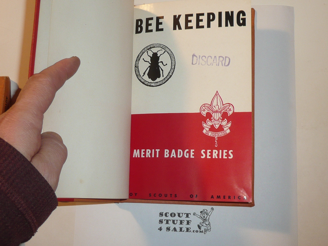 Bee Keeping Library Bound Merit Badge Pamphlet, Type 5, Red/Wht Cover, 9-50 Printing