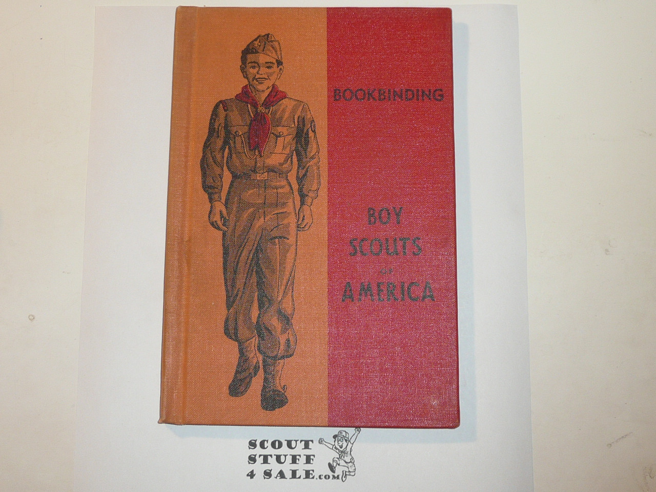 Bookbinding Library Bound Merit Badge Pamphlet, Type 5, Red/Wht Cover, 4-51 Printing
