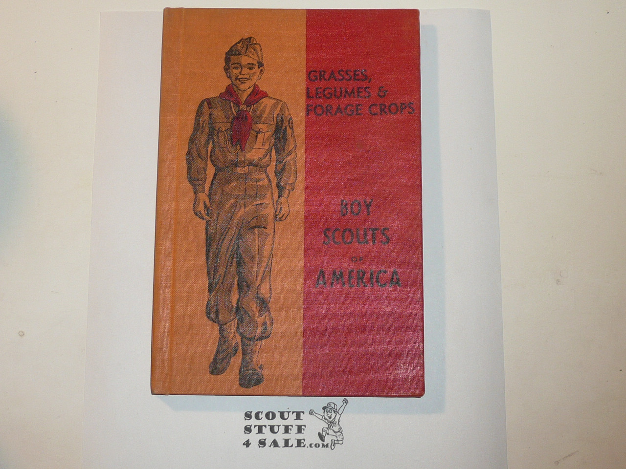 Grasses Legumes and Forage Crops Library Bound Merit Badge Pamphlet, Type 5, Red/Wht Cover, 11-49 Printing