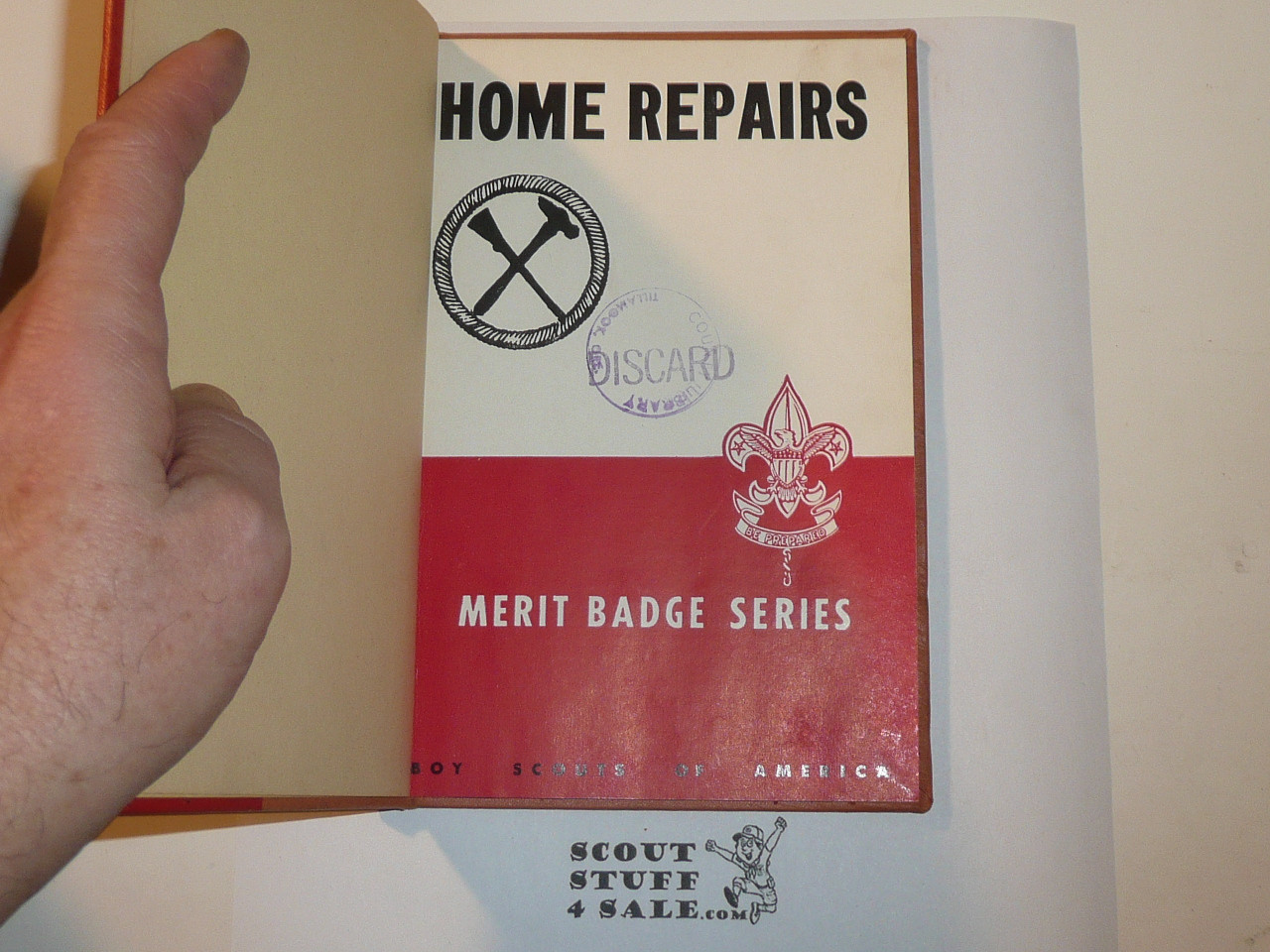 Home Repairs Library Bound Merit Badge Pamphlet, Type 5, Red/Wht Cover, 2-51 Printing