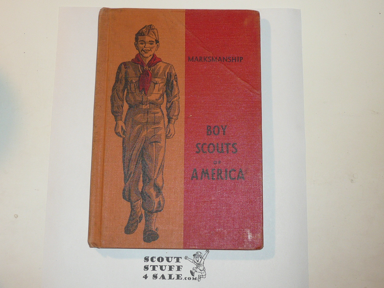 Marksmanship Library Bound Merit Badge Pamphlet, Type 5, Red/Wht Cover, 11-50 Printing