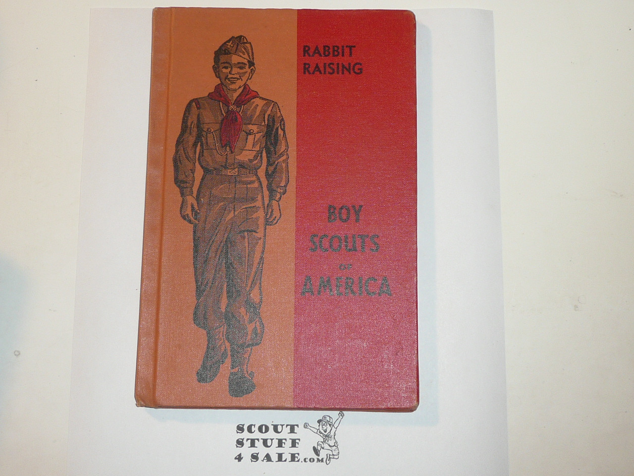 Rabbit Raising Library Bound Merit Badge Pamphlet, Type 5, Red/Wht Cover, 4-51 Printing