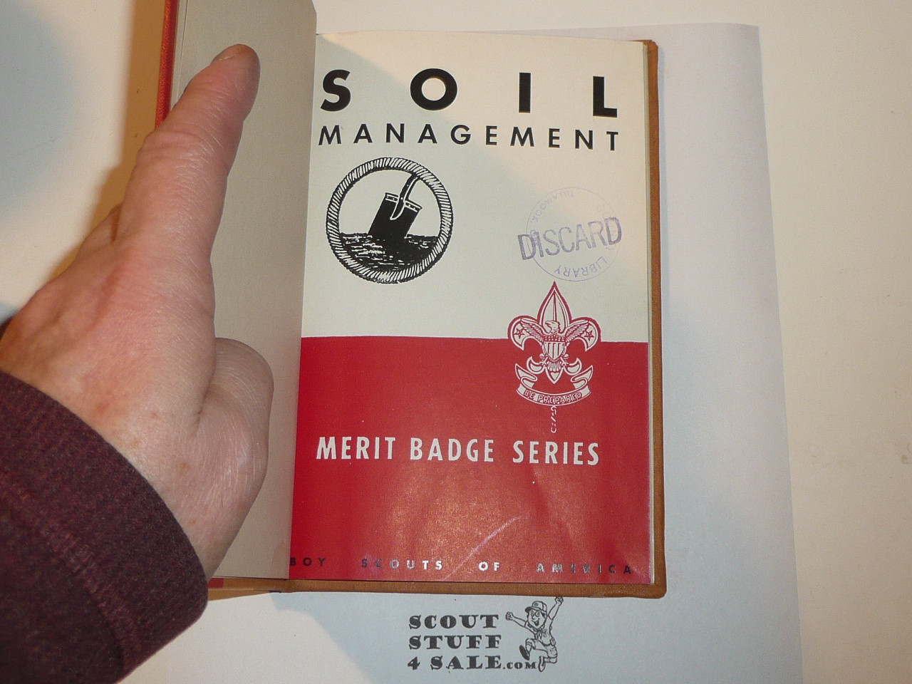 Soil Management Library Bound Merit Badge Pamphlet, Type 5, Red/Wht Cover, 5-50 Printing
