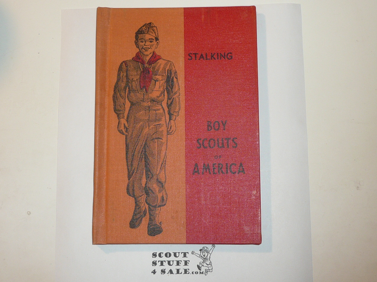 Stalking Library Bound Merit Badge Pamphlet, Type 5, Red/Wht Cover, 10-50 Printing