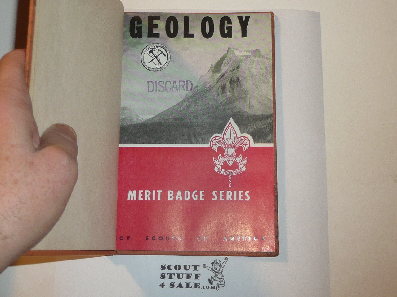 Geology Library Bound Merit Badge Pamphlet, Type 6, Picture Top Red Bottom Cover, 1-53 Printing
